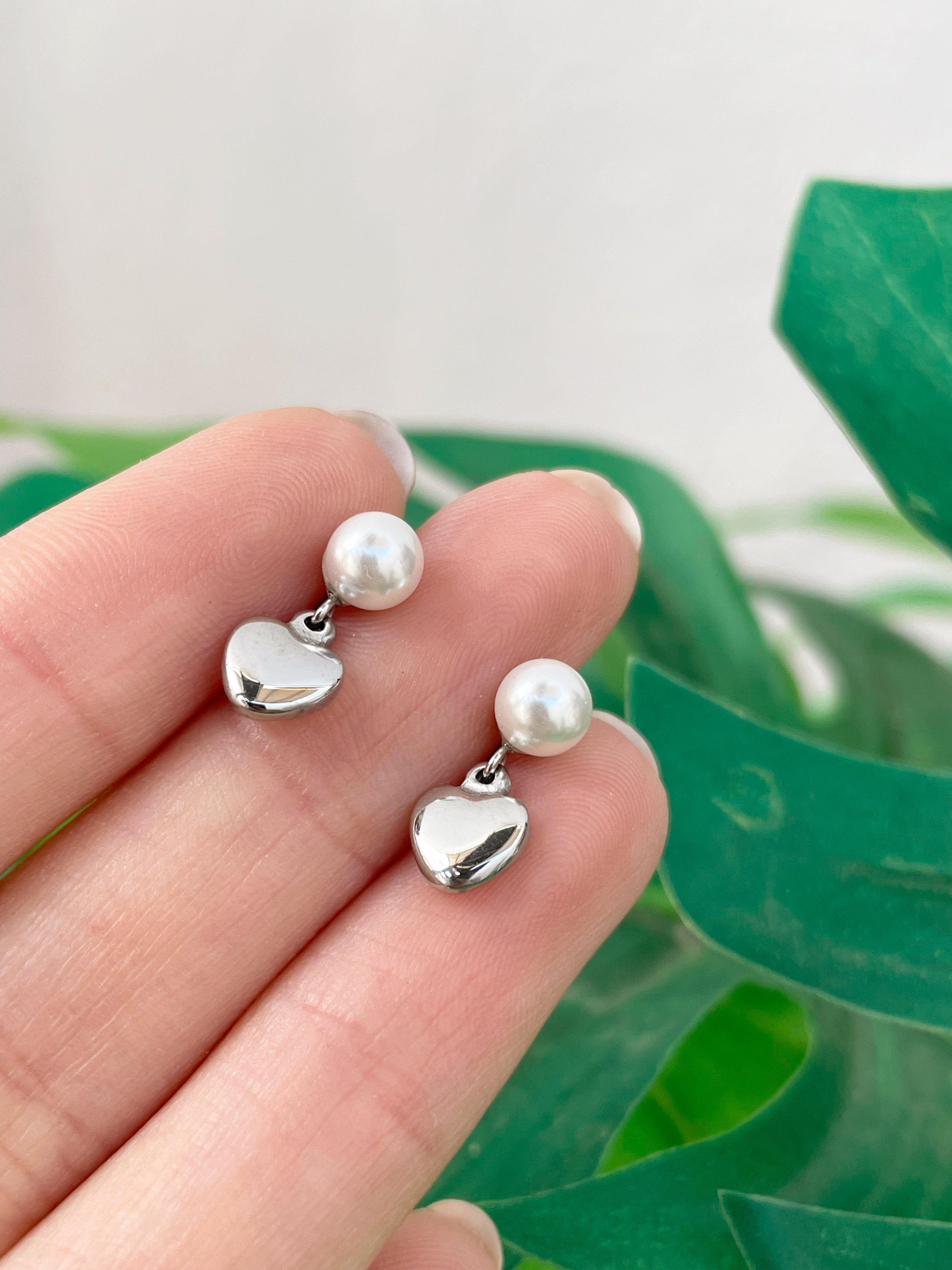 Corazón perlita (par)