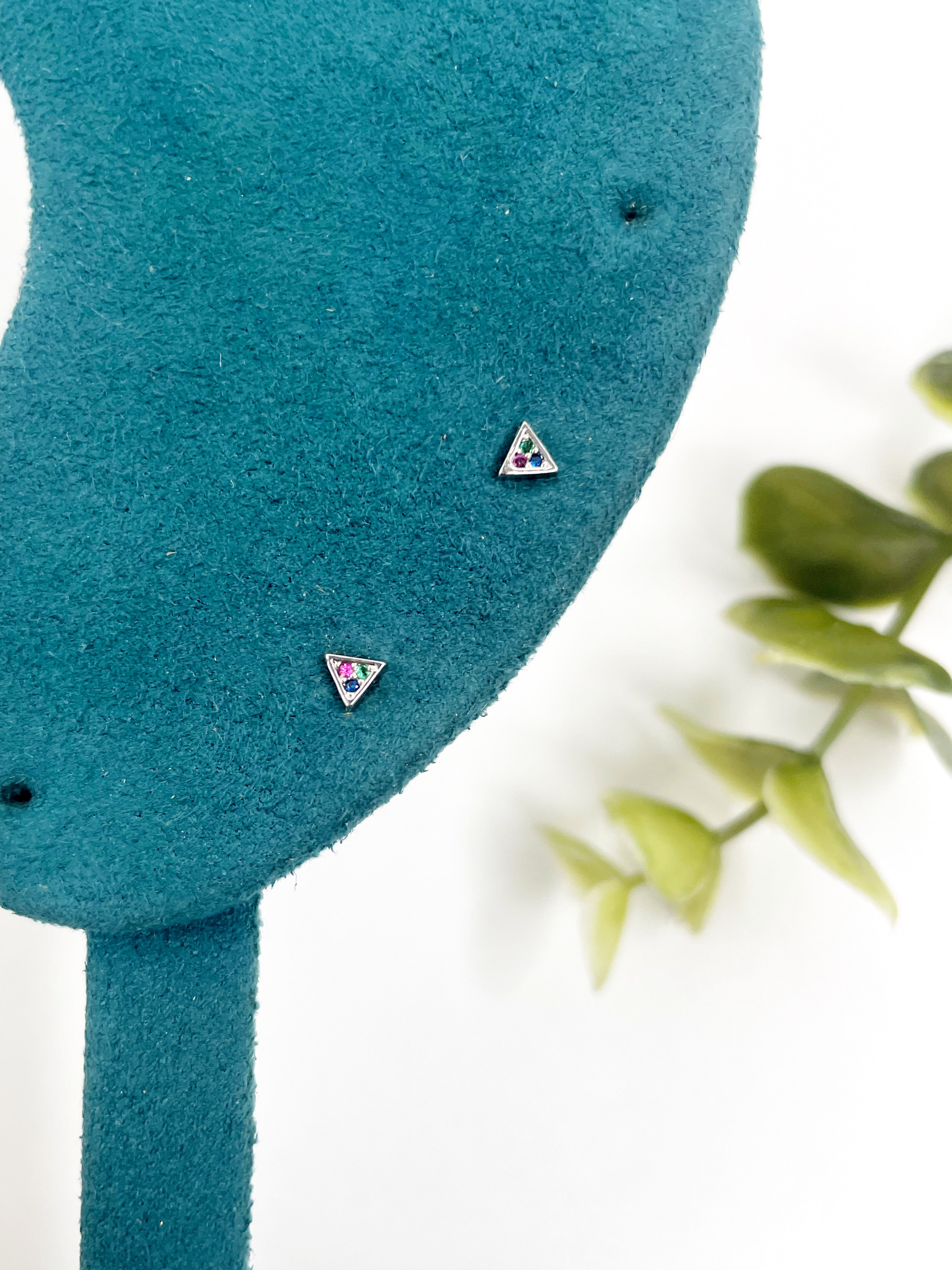 Mini triángulo plata (unidad) Cierre plano