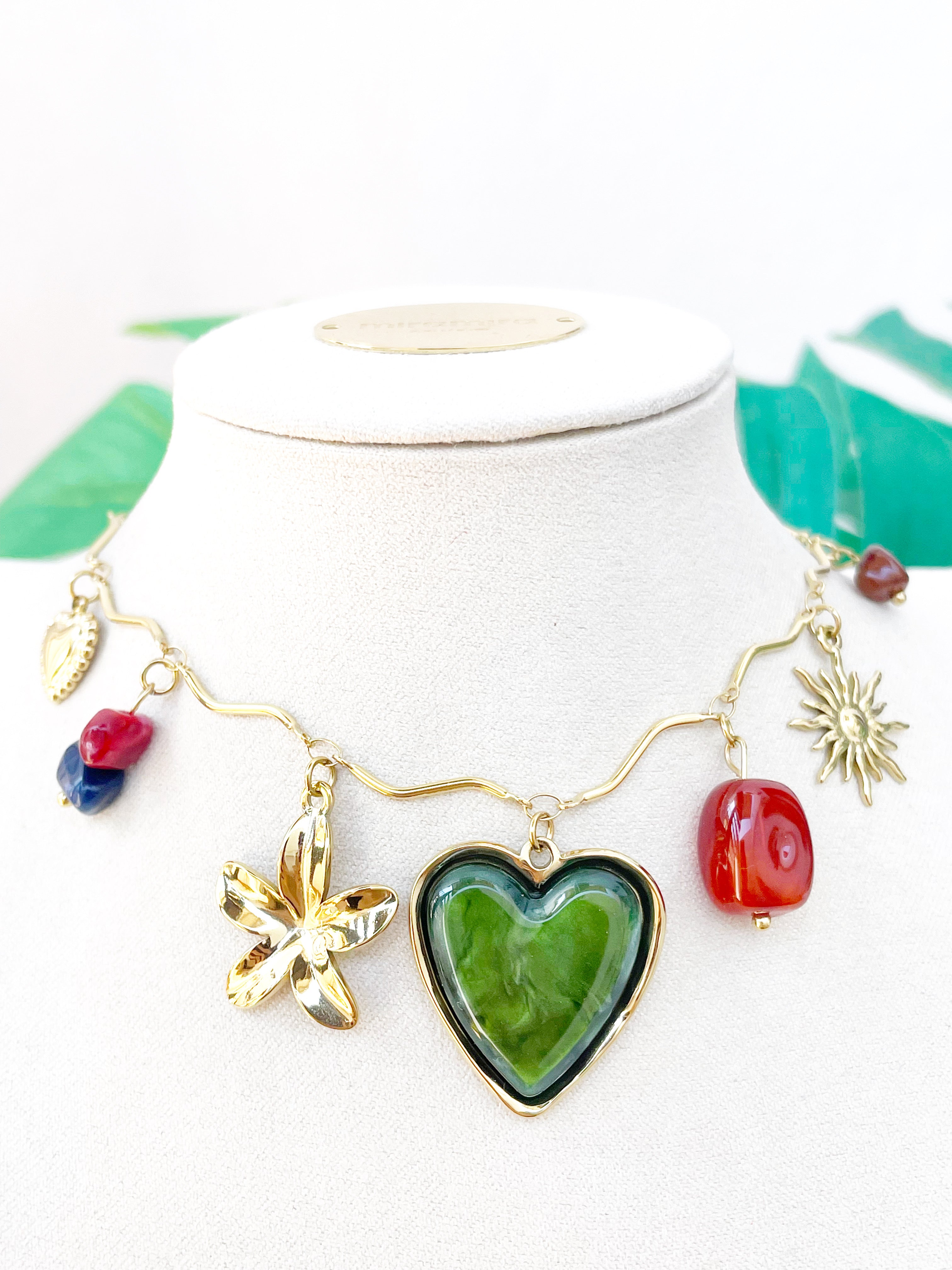 Corazón verde nácar