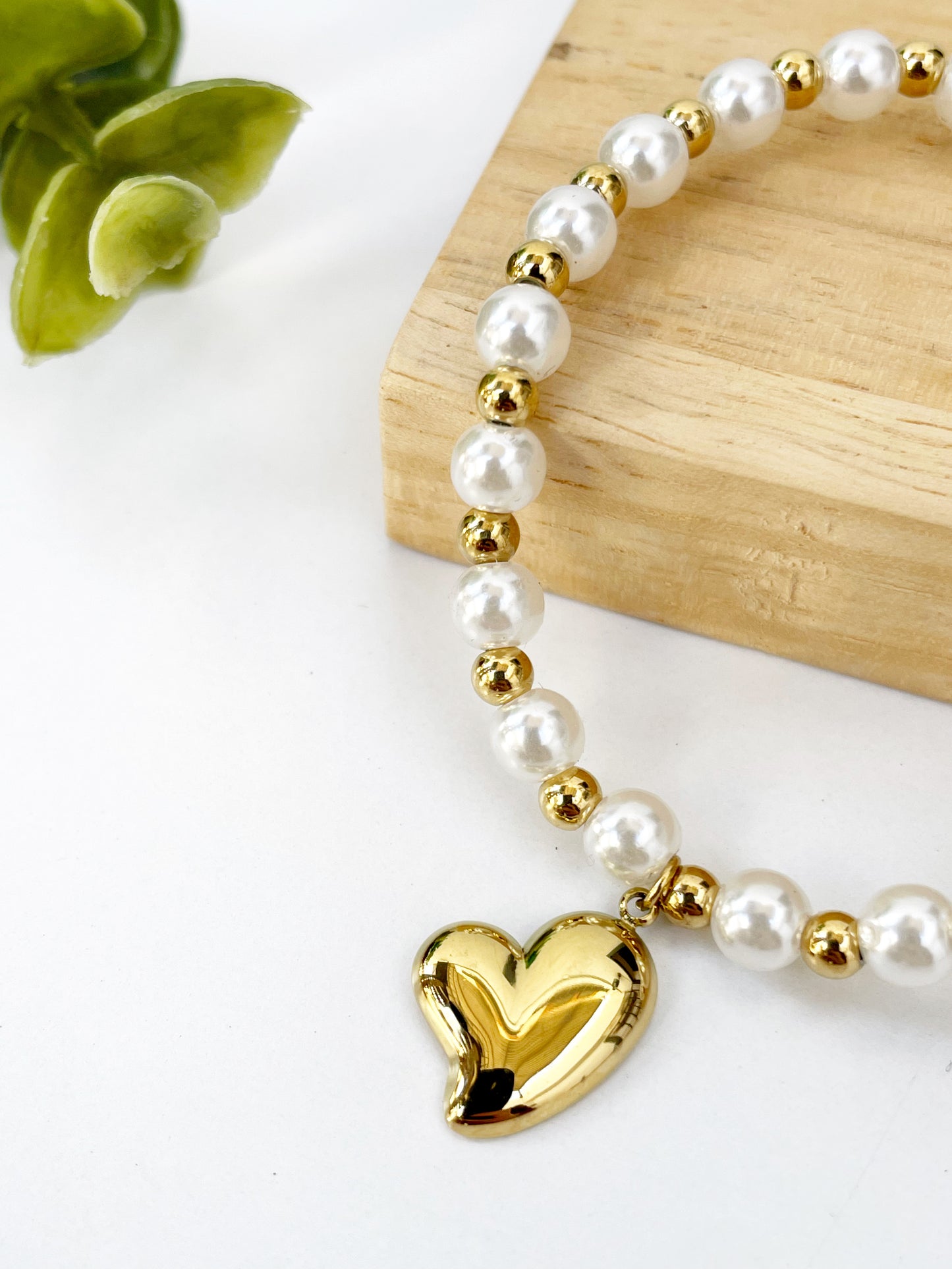 Pulsera perlas corazón