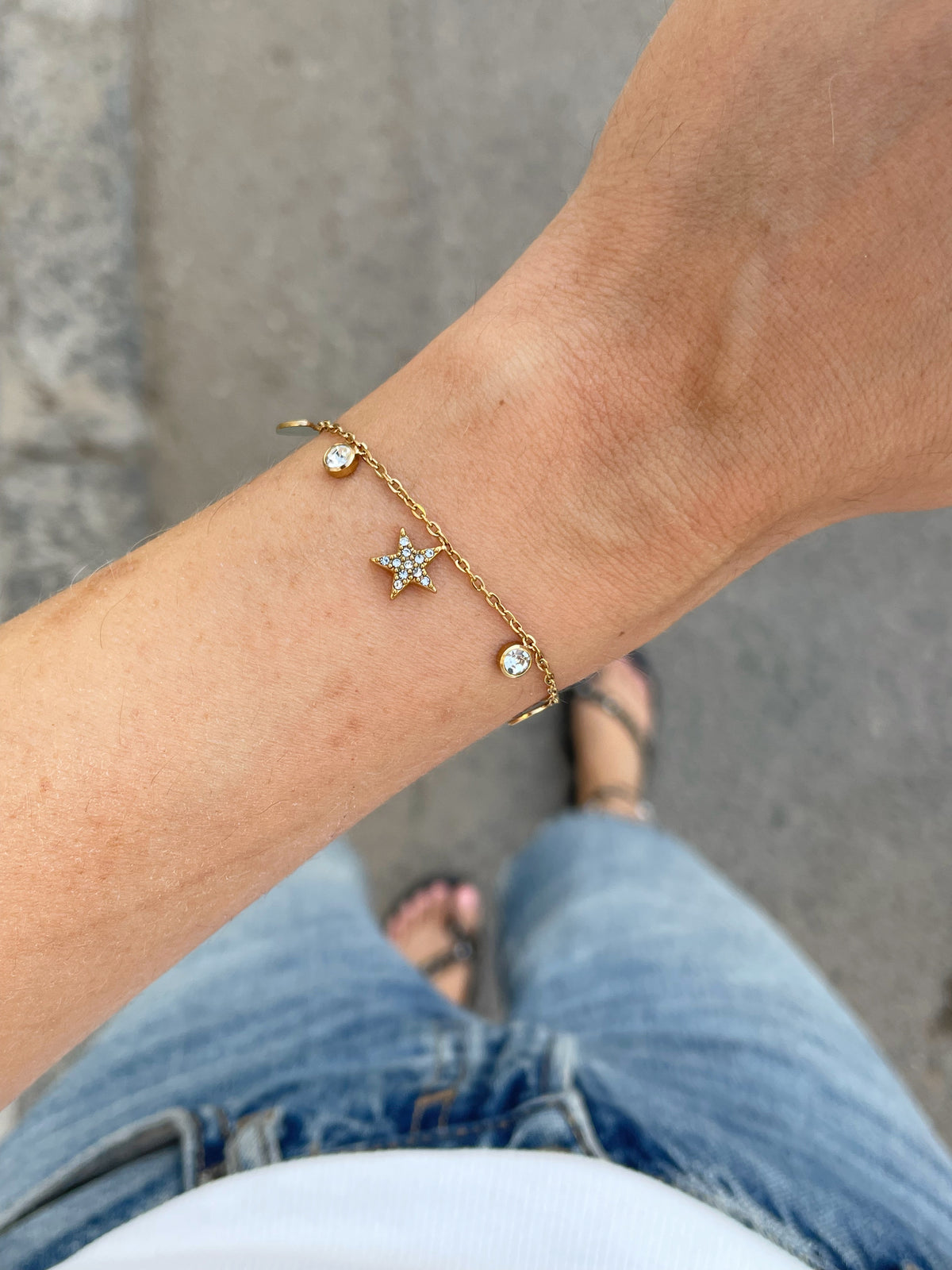 Pulsera estrellita y circonitas