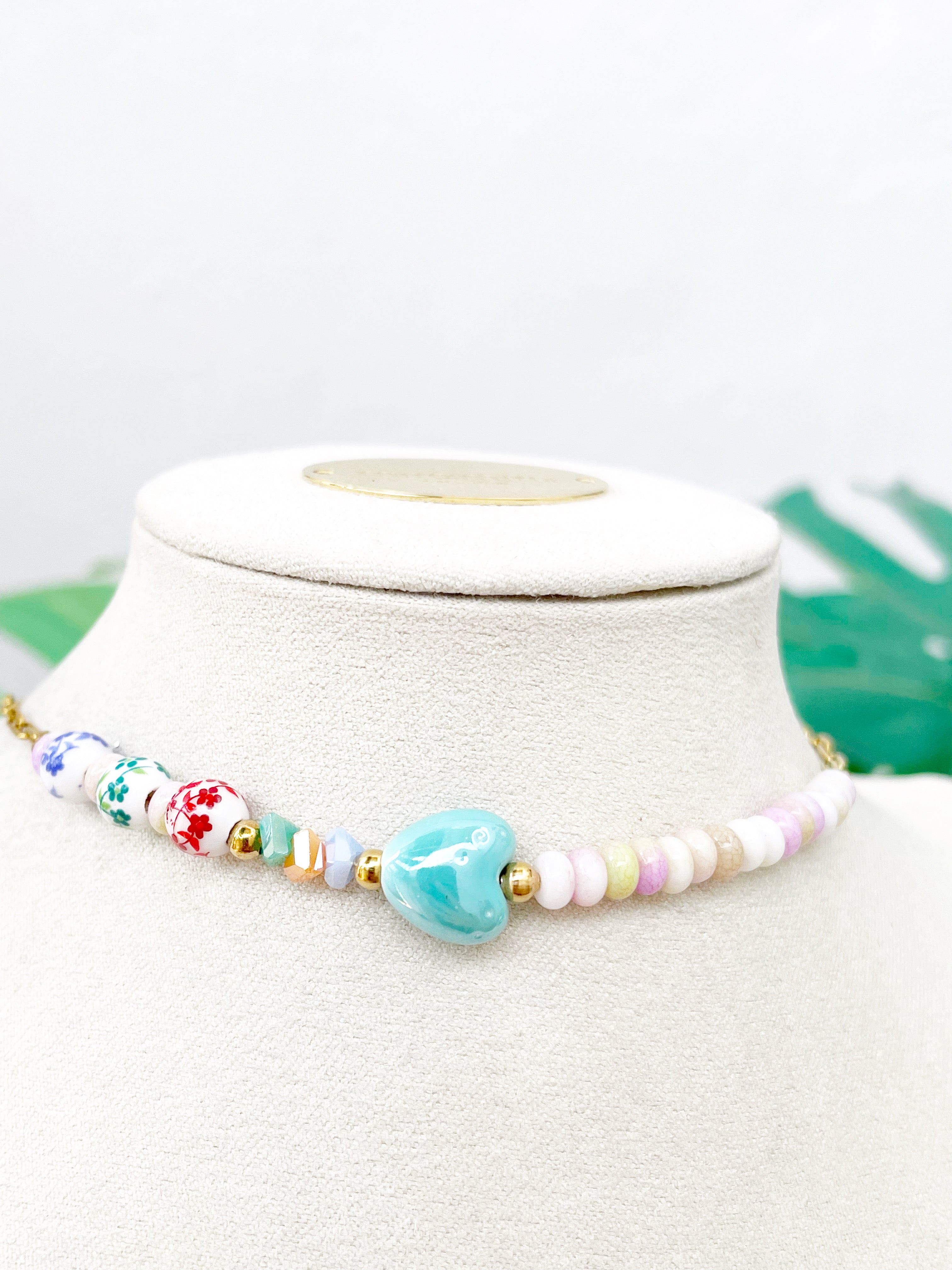 Chocker corazón turquesa