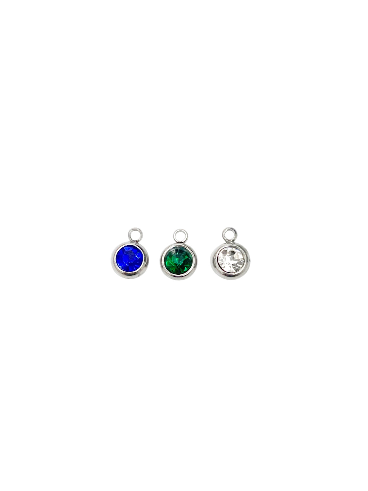 Charm circonitas plateadas