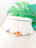 Chocker flor naranja
