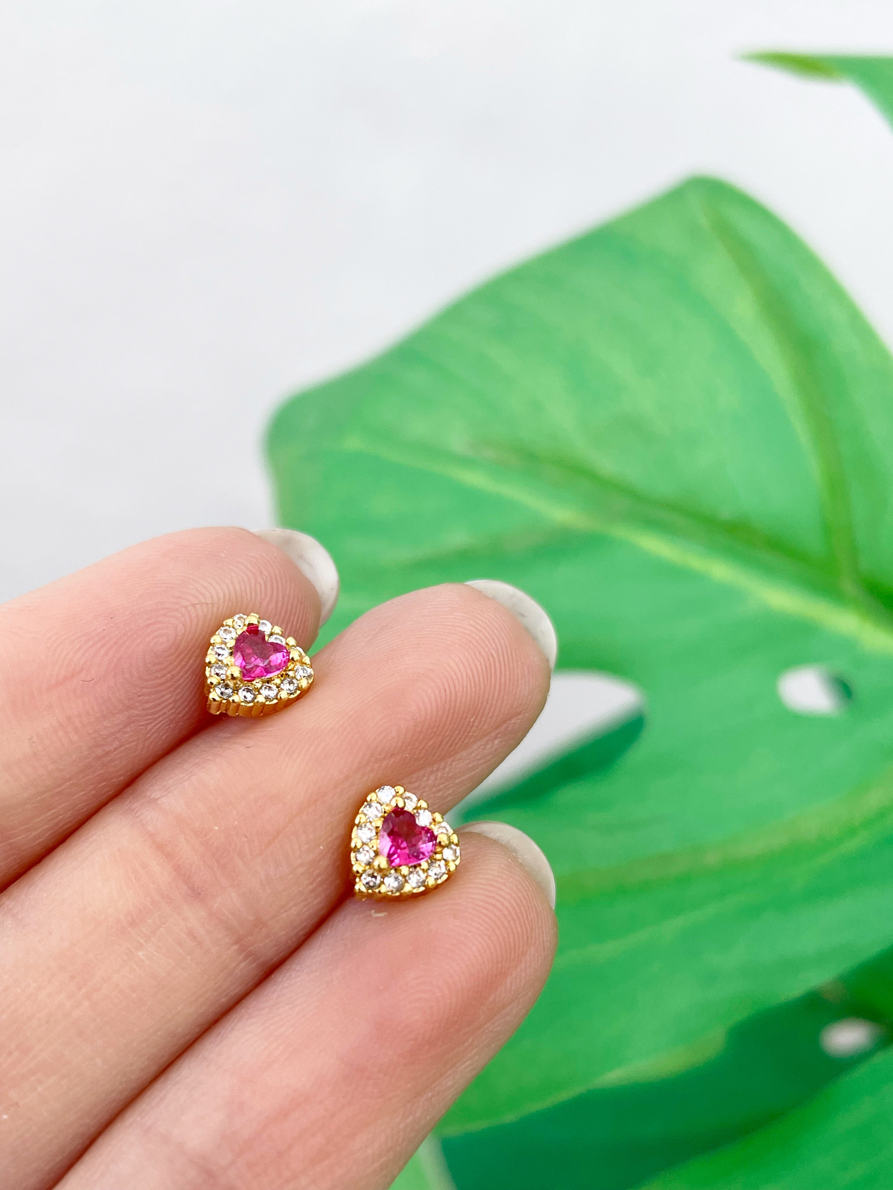 Mini corazón fucsia (unidad) Cierre plano