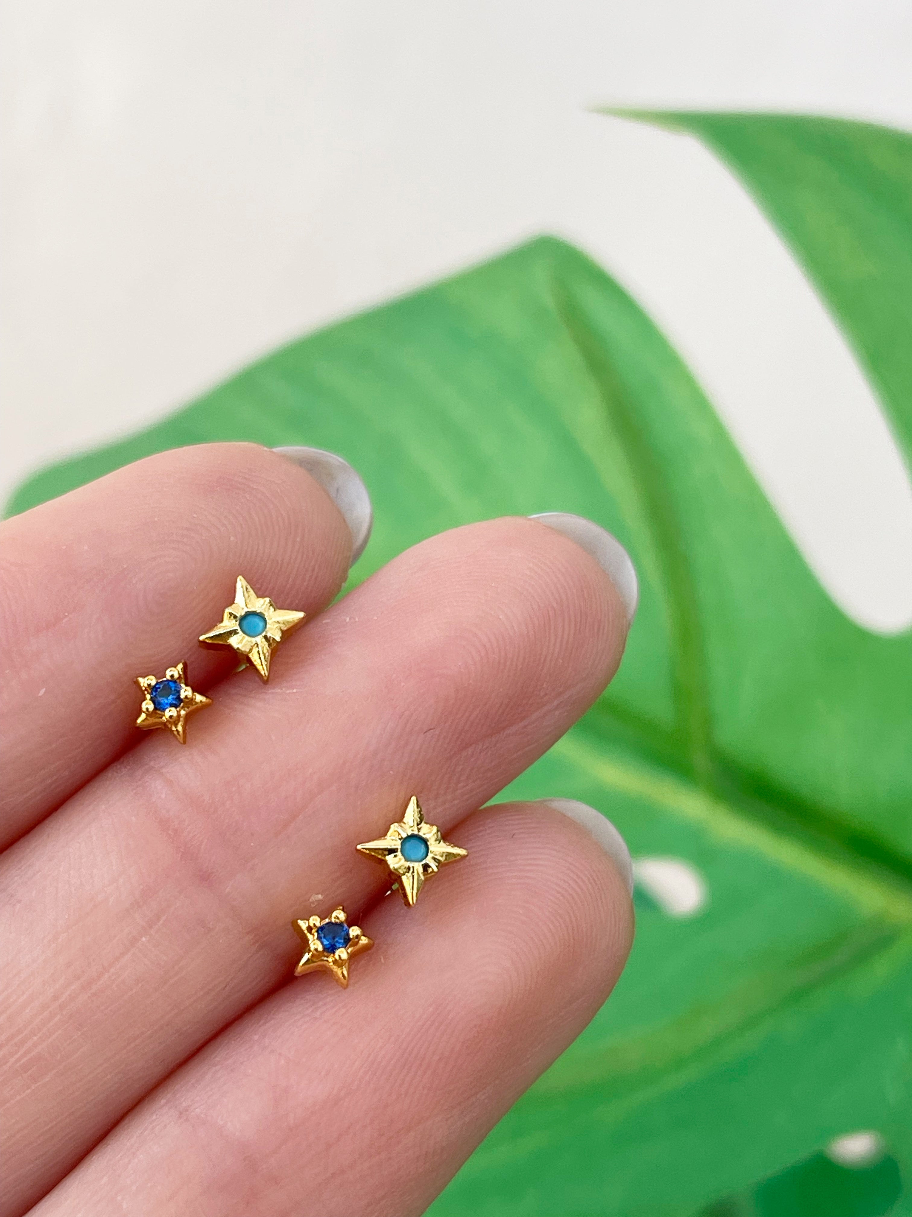 Mini estrellitas azul (unidad) Cierre plano