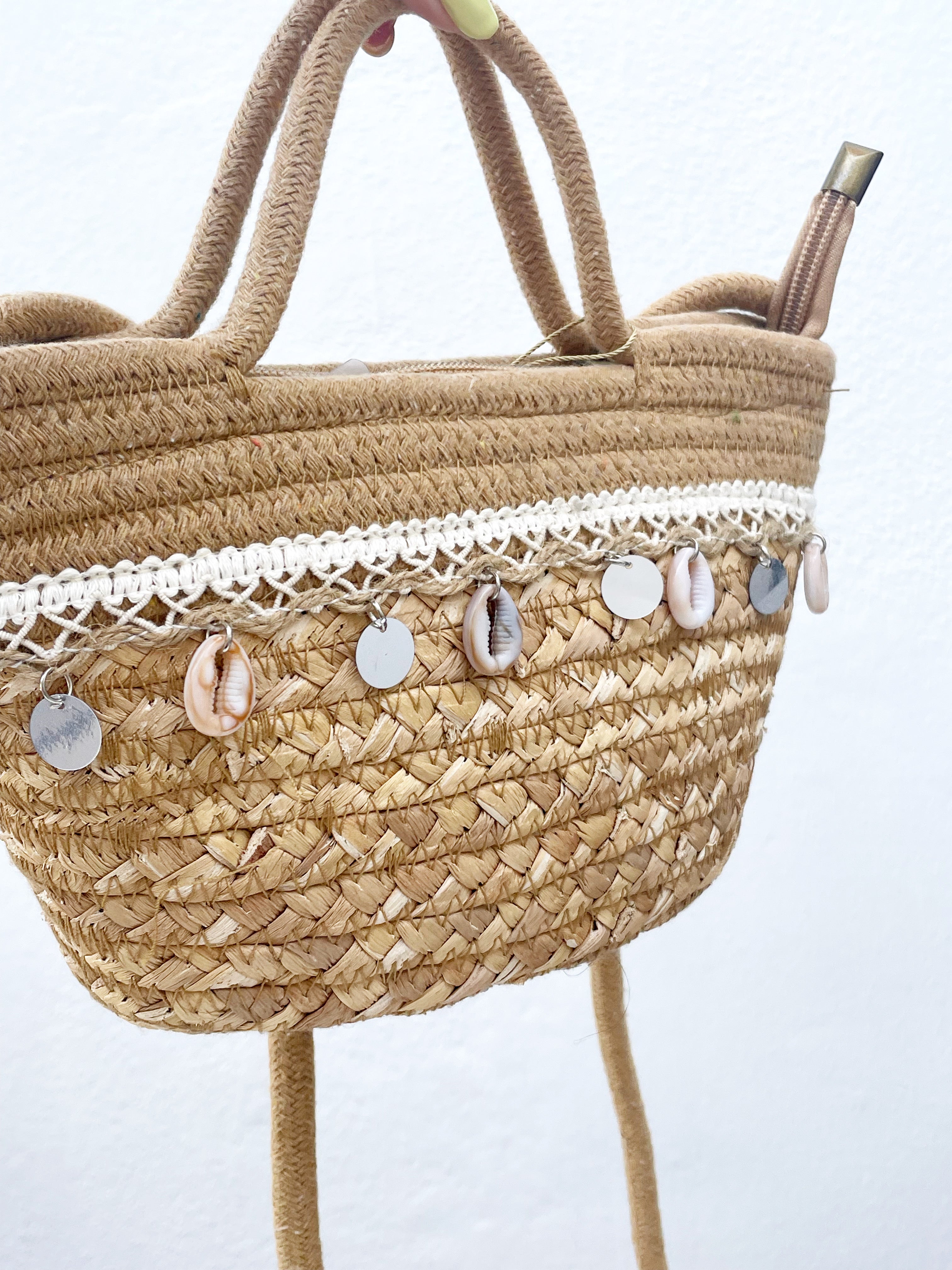 Mini capazo conchas y espejitos