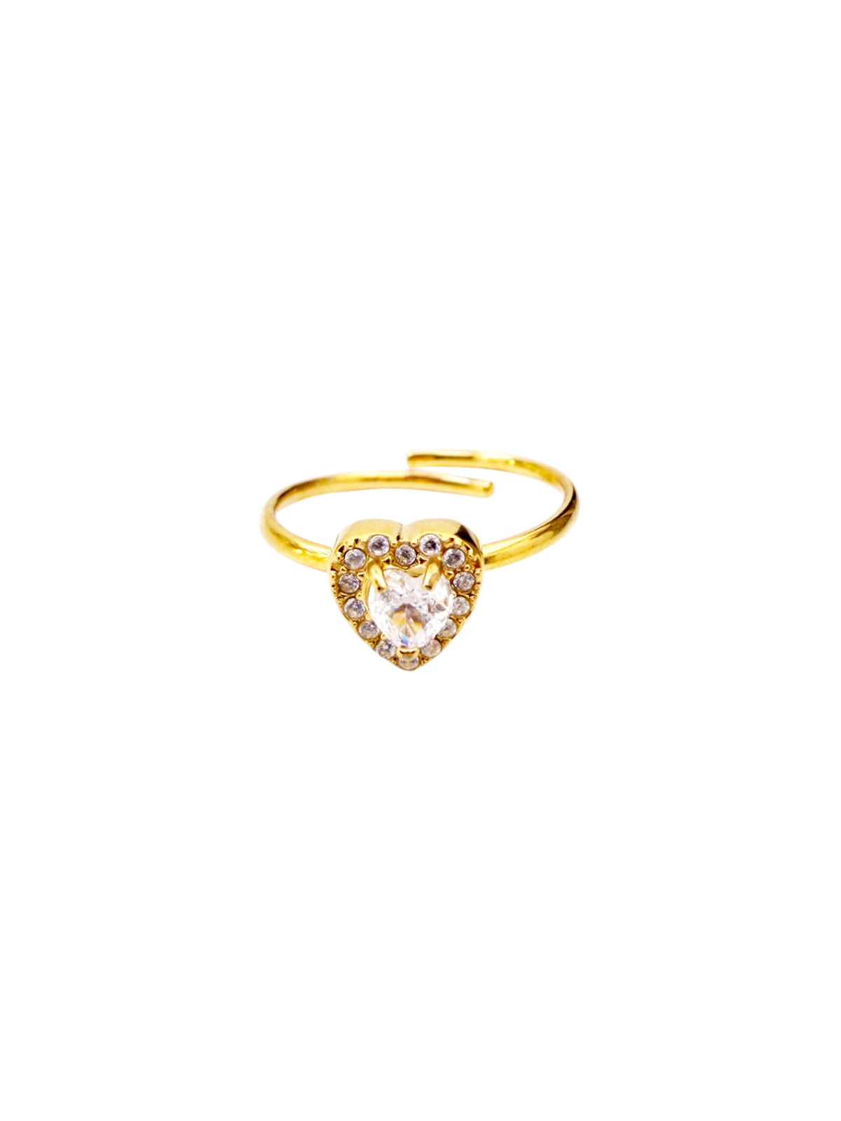 Corazón blanco dorado