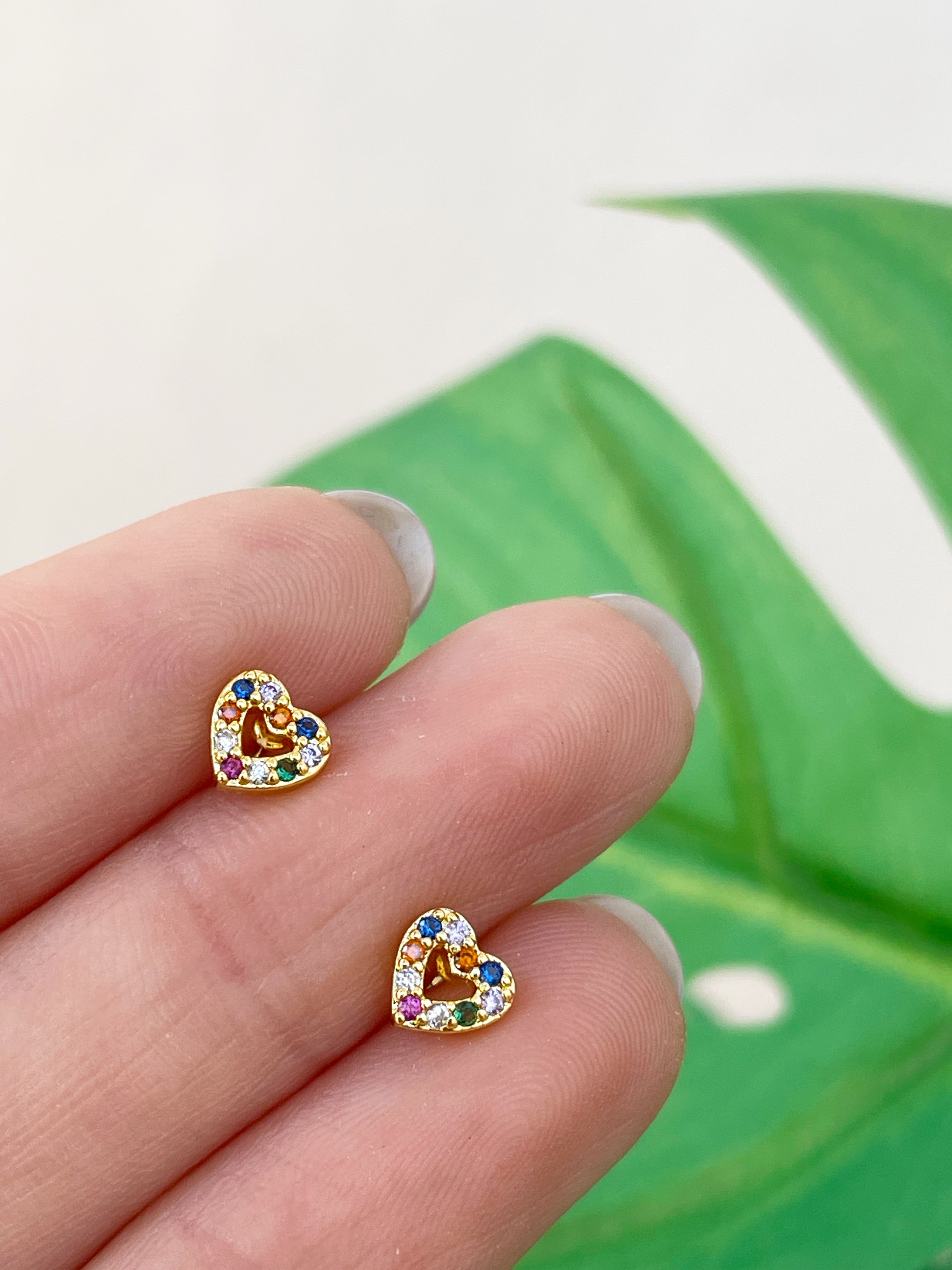 Mini corazón multicolor (unidad) Cierre plano